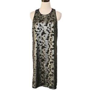 Laundry Gray Sequin Sleeveless Sparkly Cocktail Party Evening Short Dress, M
